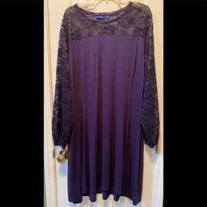 womens APT 9 evening blue dress/lace sleeves NEW size 3X